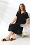 Likapa Summer Large Size Viscose V-Neck Short Sleeve Dress 2688 - 5