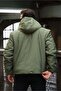 Oversize Pocket Detailed Hooded Lightweight Puffer Jacket - Green - 6