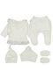 Scalloped Natural Lux 100% Cotton Newborn Baby Girl 5 Piece Hospital Discharge Bodysuit Set - 3