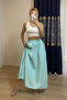 Long Poplin Skirt with Pockets and Elastic Waist - 5
