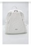 Just Polo Women's White 9-Compartment Embossed Printed Backpack and Wallet Set - 8