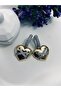 Gold Zircon Stone Xoxo Model Special Design Heart Earrings - 3