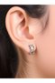 Gold Zircon Stone X Detailed Heart Sparkling Special Design Earrings - 2