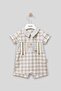 Helicopter Printed Button Detailed Holiday Unisex Jumpsuit 12701 - 2