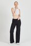 Women's Black High Waist Wide Leg Camisole Ribbed Pocket Pants Sweatpants
