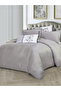 Duvet Cover Set 6-Pcs King Size Striped Bed Set 220 X 240 Cms Microfiber (Without Filler) - 2