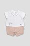 Printed Collared Holiday Baby Boy Jumpsuit Brown 11657 - 2