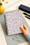 Set of 2 Dotted Notebooks, A5 Size 50 Sheets 100 Pages Set of 2, Pink Flower - 3