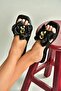 U676172504 Black Fabric Women's Slippers - 4