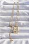 Celira Steel Chain Gold Color Moon Detail Blue Zircon Stone Tarot Necklace - 2