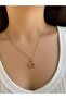 Zircon Stone Pink Heart Steel Necklace - 4