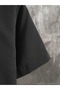 Men's Black Short Sleeve Shirt and Shorts Wrinkle Crinkle Suit - 5