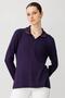 Women's Polo Neck Lycra Cotton Blouse K.Purple - 2