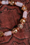 Certified Pink Quartz & Citrine & Faceted Hematite Natural Stone Macrame Bracelet - 5