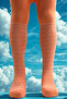 Girl's Cotton Baklava Patterned Pantyhose Orange - 3