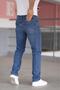 Premium Men's Navy Blue Color Regular Fit Relaxed Cut Stretchy Lycra Denim Jeans Jeans Trousers - 4