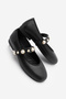 Women's Pearl-Strapped Ballerinas Vesma Black