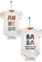 Design Mother and Father-2 Double Baby Bodysuit White Bodysuit