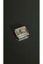 Charm for italian bracelet, anti-tarnish, blue moon on yellow background, bracelet not included, silver color,