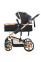 Teknum 3In1 Pram Stroller  + Car Seat-Black - 4