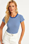 Women's Cobalt Blue-White Striped Blouse Xl2005 - 4