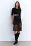 Women's Black Tulle Detailed Skirt Ey2956