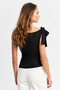 Women's Black Blouse with Tie Detail Tf50 - 3