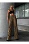 Leopard Gabardine High Waist Palazzo Trousers - 7099 - 3
