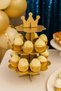 3 Katlı Karton Cupcake Standı Mat Gold - 2