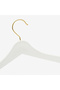 48 Pieces White Wooden Look Plastic Hanger Clothes Clothes Shirt Hanger with Gold Hook - 4