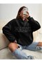 Malibu Sweatshirt - Black Printed Oversize Hoodie