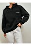 Los Angeles Minimal Sweatshirt - Black Printed Oversize Hoodie