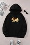 Unisex Black Hooded Sweatshirt – Cute Dog Printed, Thick Fabric with Hood