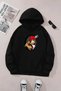 Unisex Black Hooded Sweatshirt – Baseball Printed, Thick Fabric with Hood