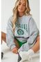 Gray Louısıana Oversize Sweatshirt - Printed Cotton Hooded