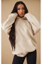 Angel Energy Sweatshirt - Beige Printed Oversize Hoodie - 2