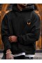 Alien Logo Sweatshirt - Black Printed Oversized Hooded