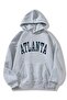 Atlanta Sweatshirt - Gray Printed Oversize Hoodie
