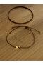 2-Pack of Gold Heart-Shaped Brown Rope Lucky Anklets - Does Not Darken - 2