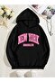 New York Brooklyn FFCBDB Sweatshirt - Black Printed Oversize Hoodie