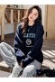 Location Champions Sweatshirt - Navy Blue Printed Oversize Thick Winter Crew Neck - 4