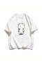 Lonely Bear Single Jersey T-Shirt - White Printed Oversize Crew Neck T-Shirt - 3