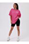 Alphabet T-Shirt - Pink Printed Oversize Crew Neck Short Sleeve - 5