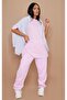 Plain Single Jersey T-Shirt - Pink Oversize Crew Neck Short Sleeve T-Shirt - 2
