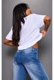 Hidden Hills Single Jersey T-Shirt - White Printed Oversize Crew Neck Short Sleeve T-Shirt - 2