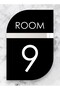 Vertical Hotel Door - Apartment - Building - Number Black Plexiglass No - Number 9 Nine - 4