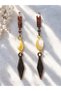 Tiger Eye & Natural Stone 2-Piece Earring Set with Dangle - Ornate - 5 cm - Baklava Apparatus - 5