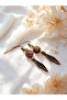 Amethyst & Rhodonite Natural Stone 2-Piece Earring Set with Dangle - Ornate - 5 cm - Baklava Zamak Apparatus - 3