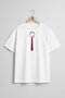 Oversize Tie Bow Tie Patterned Chest Design Unisex T-Shirt