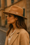 Stylish Camel Wide Brim Elegant Panama Trilby Cap - Quality and Stylish Accessory Spk1145 - 4